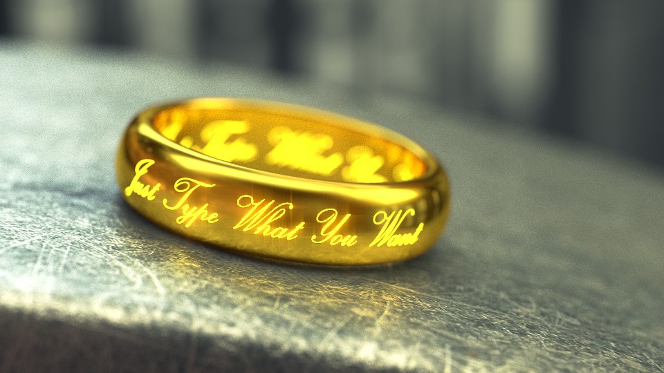 Gold ring with text preview image 1